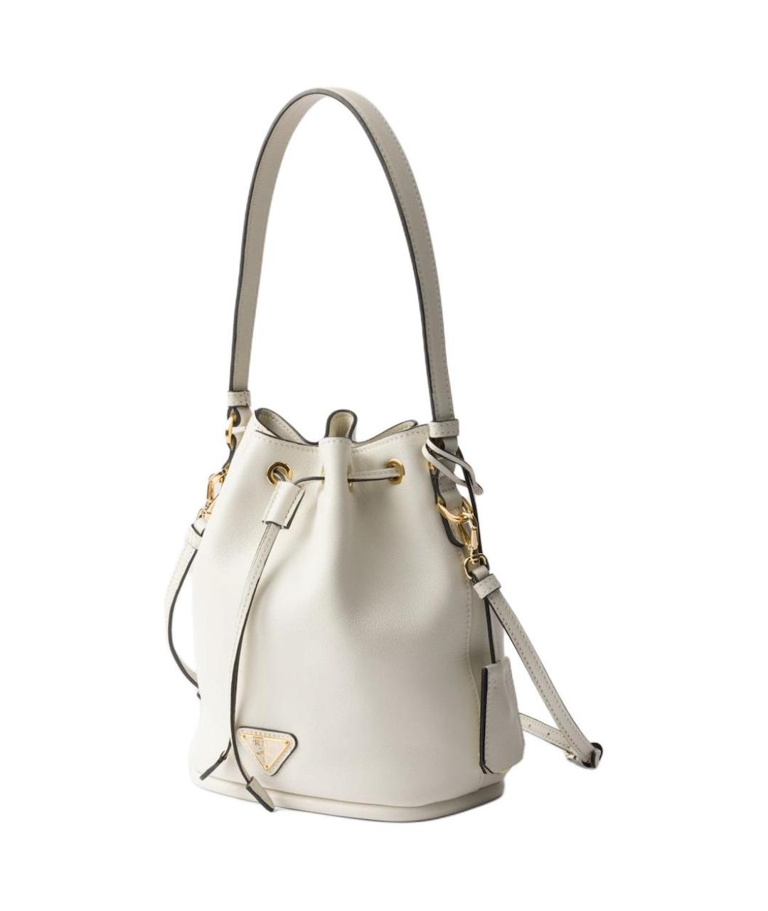 PRADA Белая кожаная сумка через плечо, фото 2