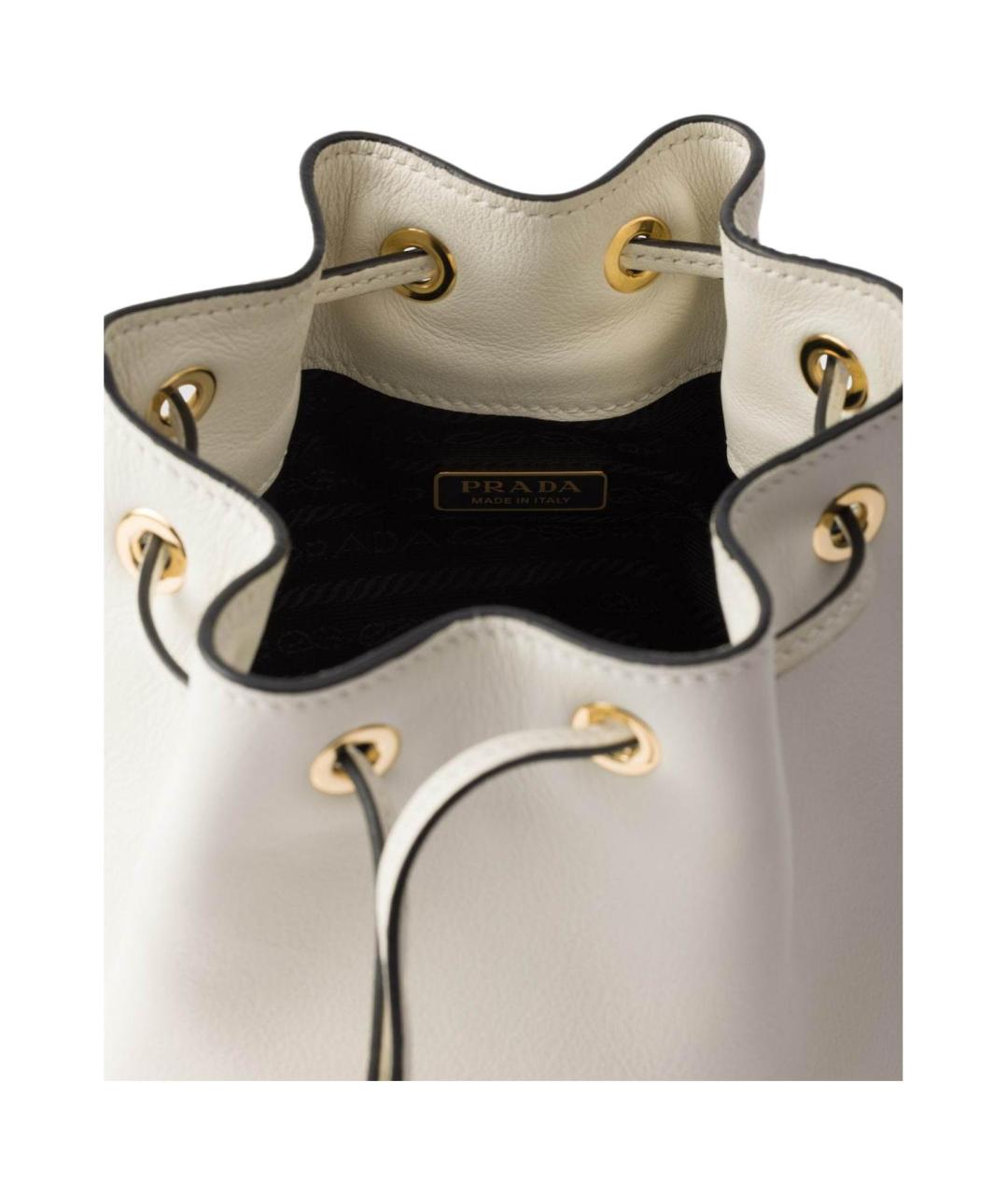 PRADA Белая кожаная сумка через плечо, фото 5