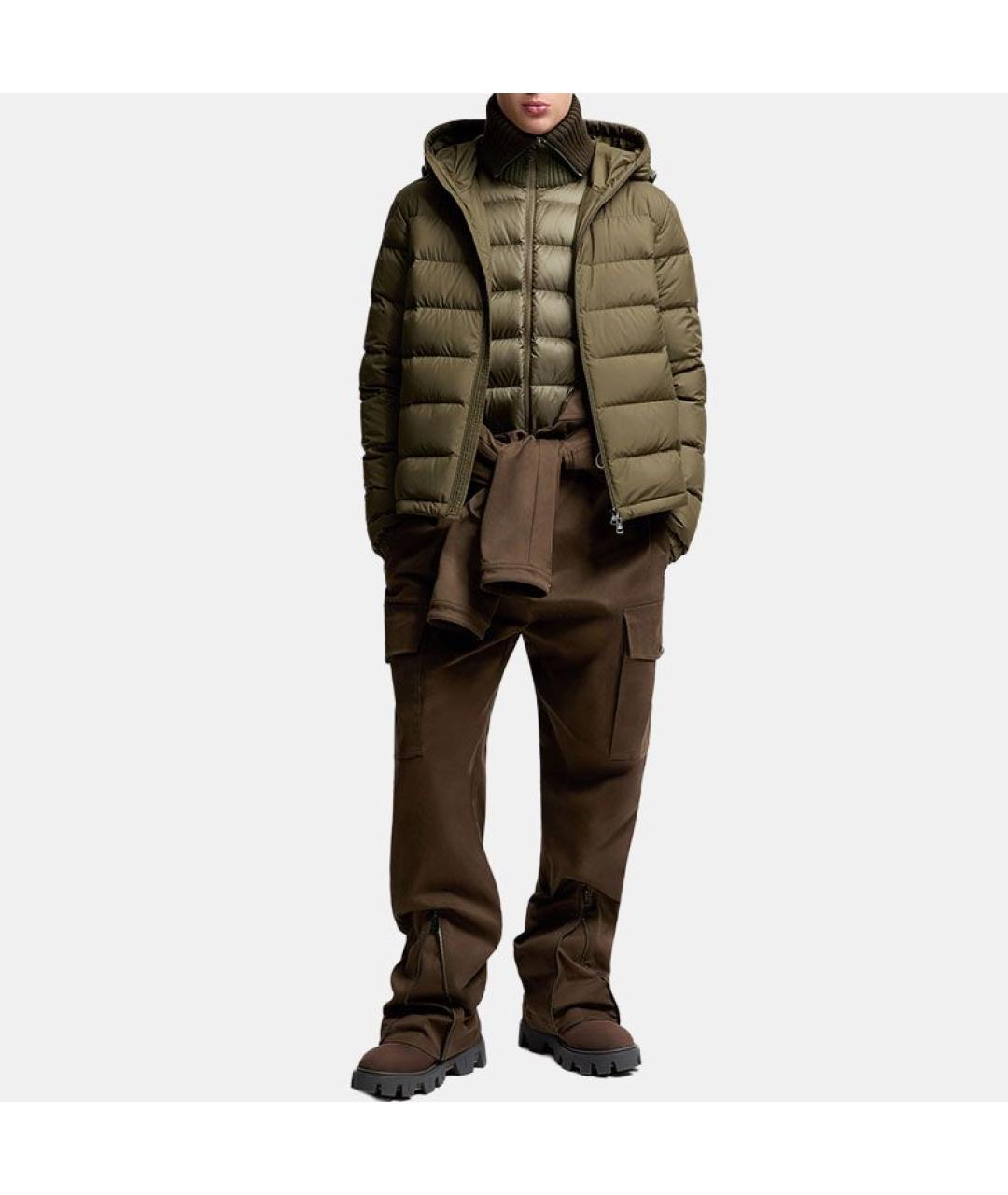 MONCLER Зеленый пуховик, фото 2