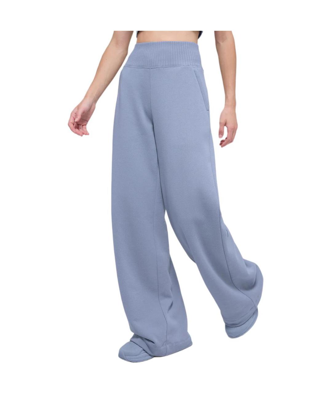 ALO YOGA Голубые прямые брюки, фото 3