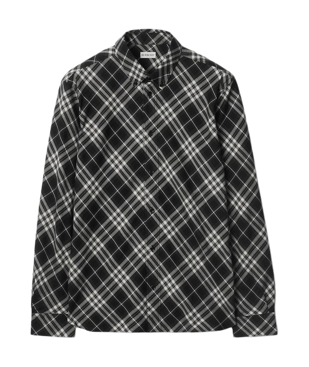 BURBERRY Черная хлопковая классическая рубашка, фото 1