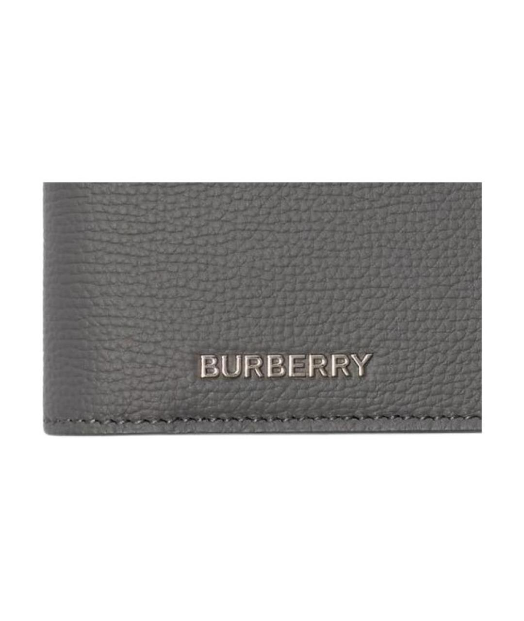 BURBERRY Серый кожаный кошелек, фото 2