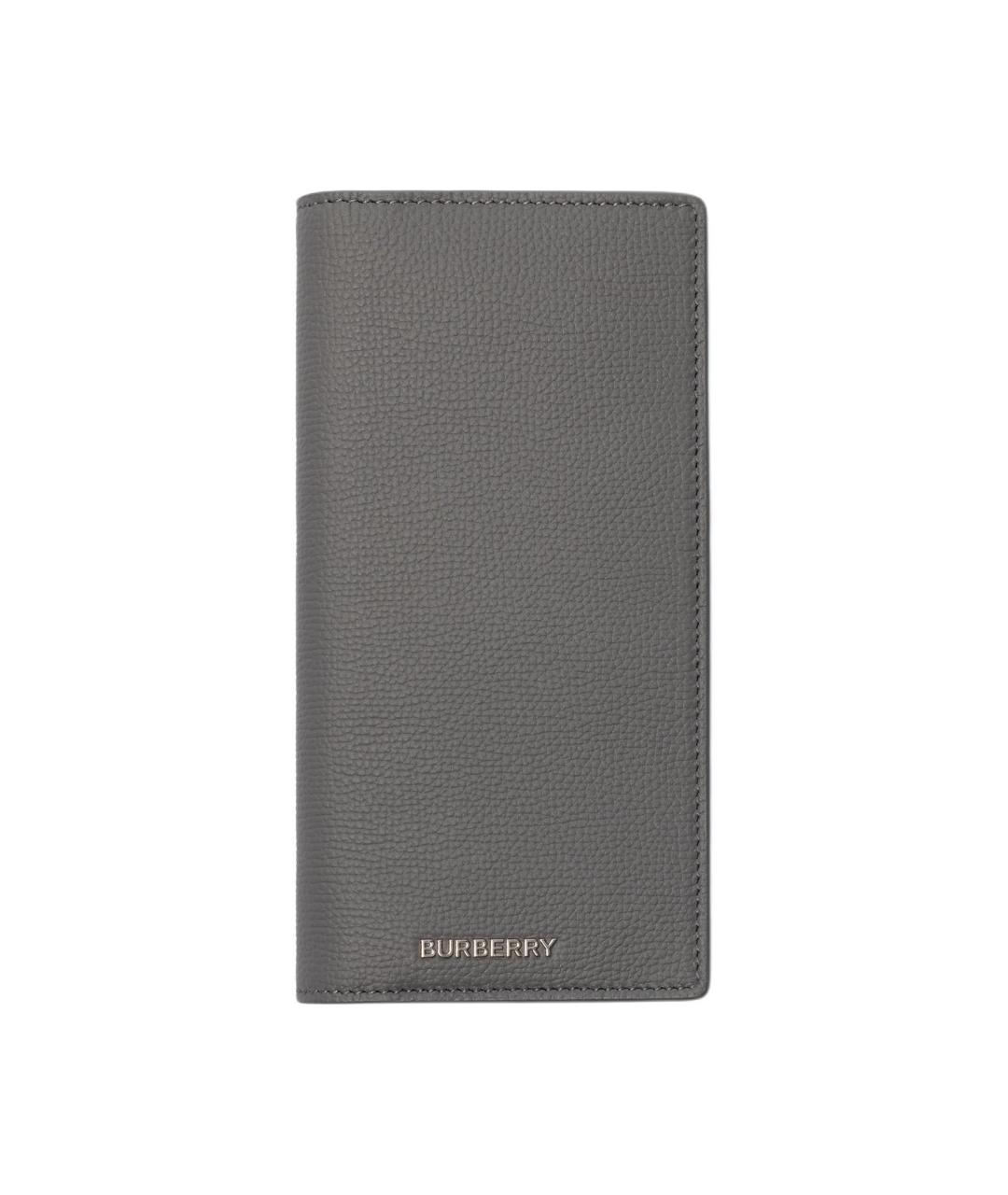 BURBERRY Серый кожаный кошелек, фото 1