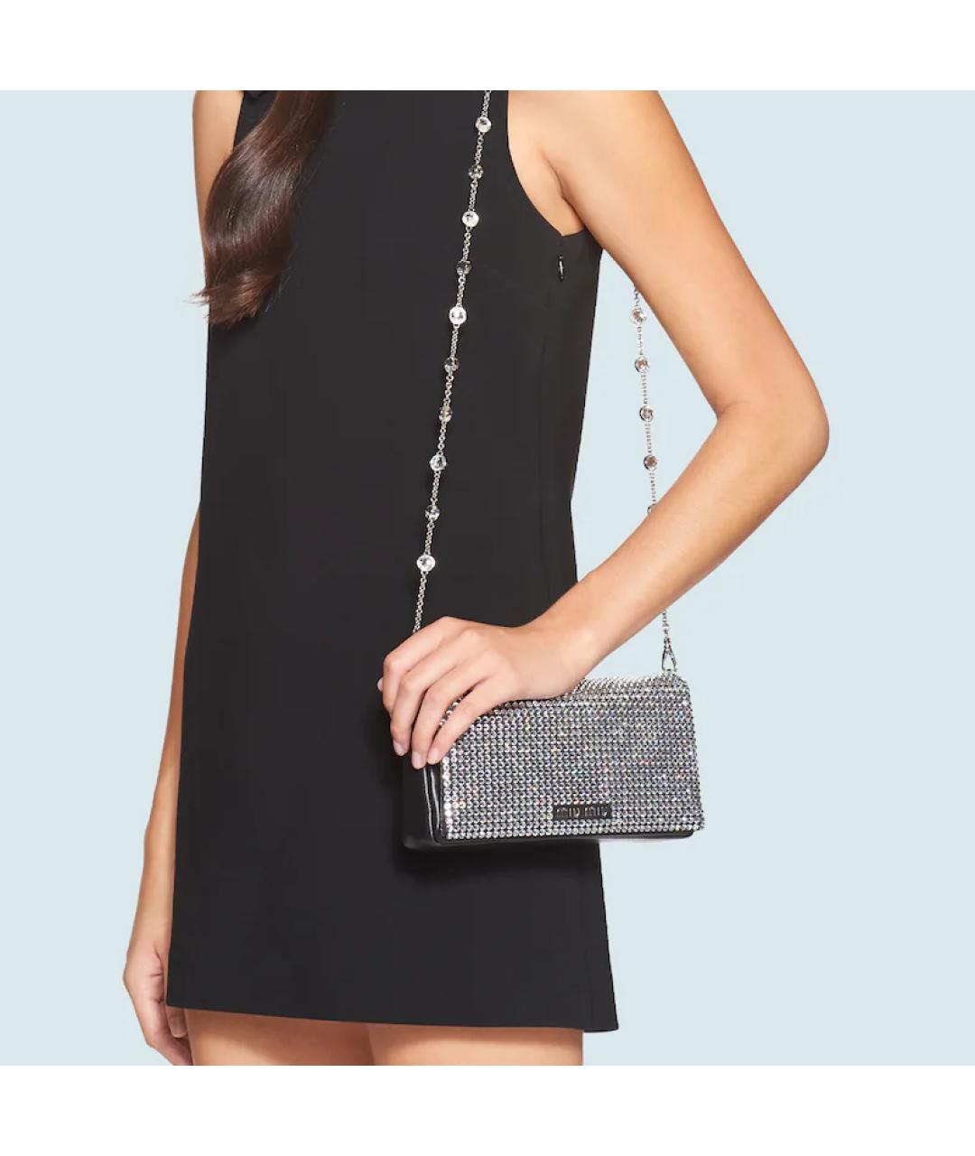 MIU MIU Черная кожаная сумка через плечо, фото 6