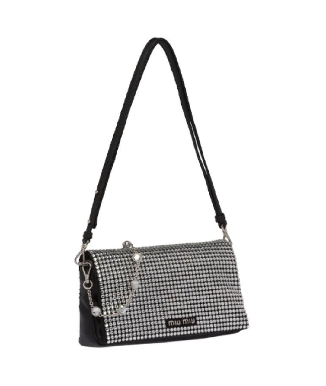 MIU MIU Черная кожаная сумка через плечо, фото 2