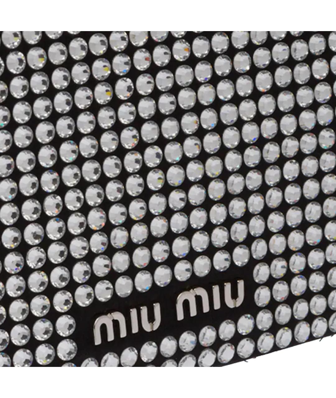 MIU MIU Черная кожаная сумка через плечо, фото 5