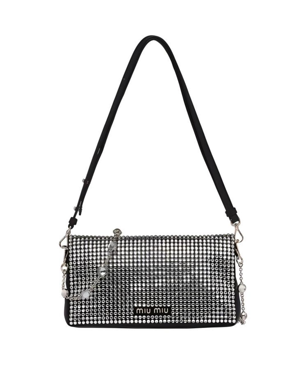 MIU MIU Черная кожаная сумка через плечо, фото 1