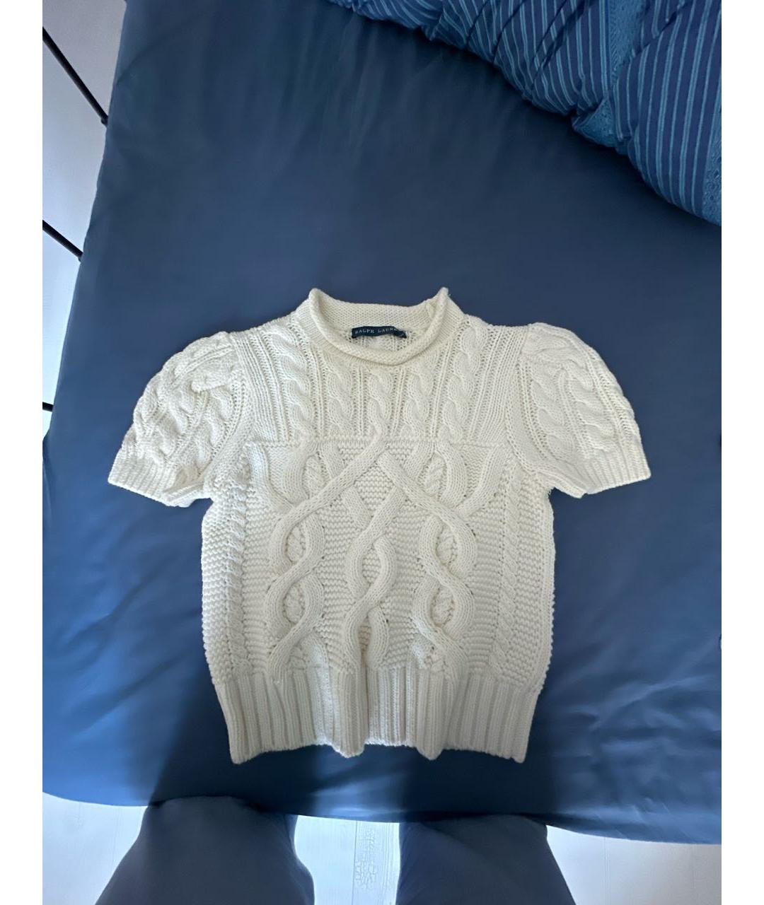 RALPH LAUREN Белый хлопковый джемпер / свитер, фото 5