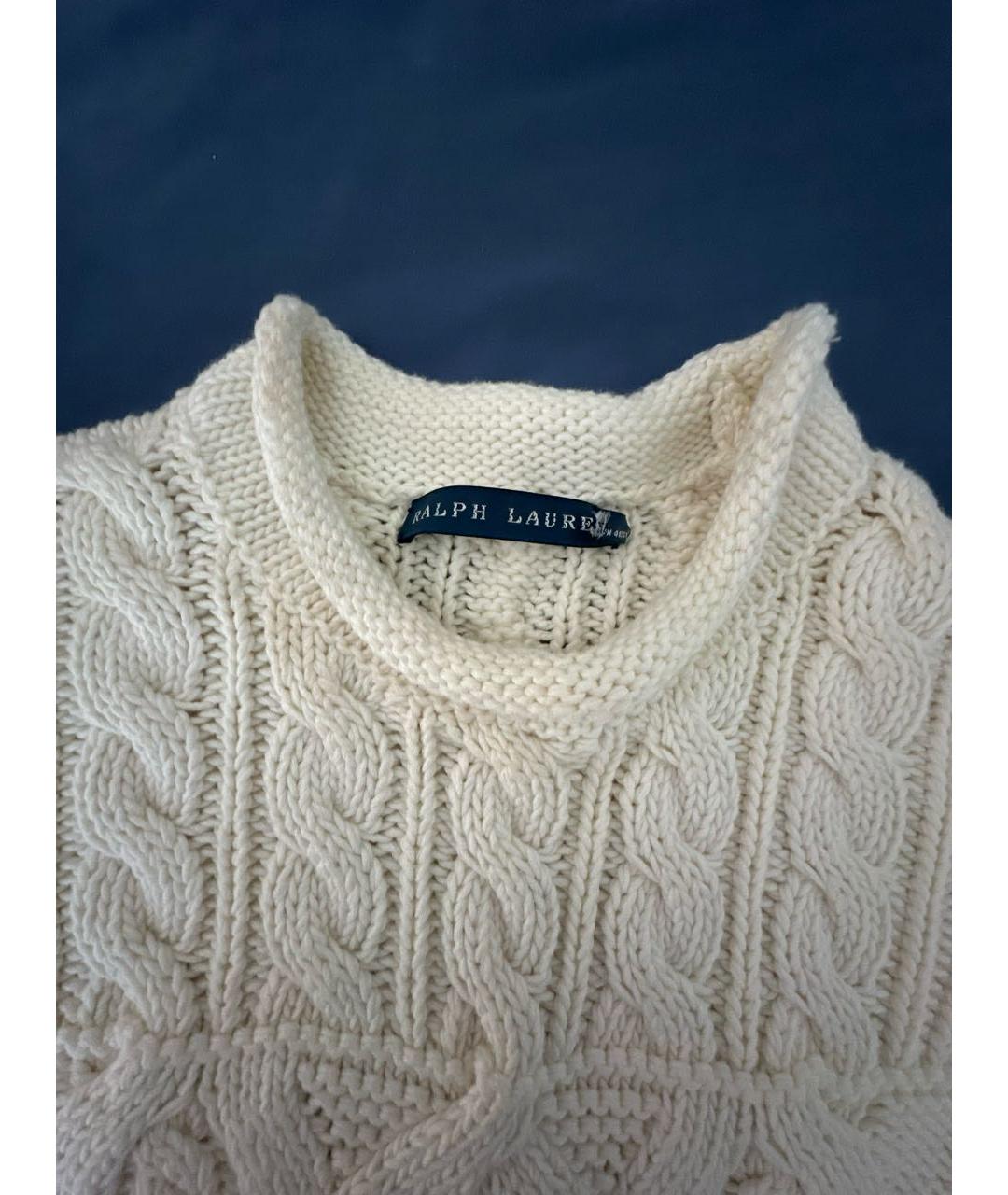 RALPH LAUREN Белый хлопковый джемпер / свитер, фото 3
