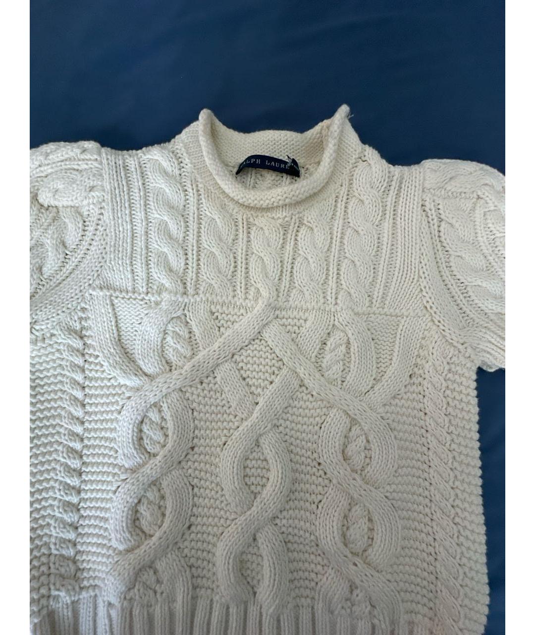 RALPH LAUREN Белый хлопковый джемпер / свитер, фото 4