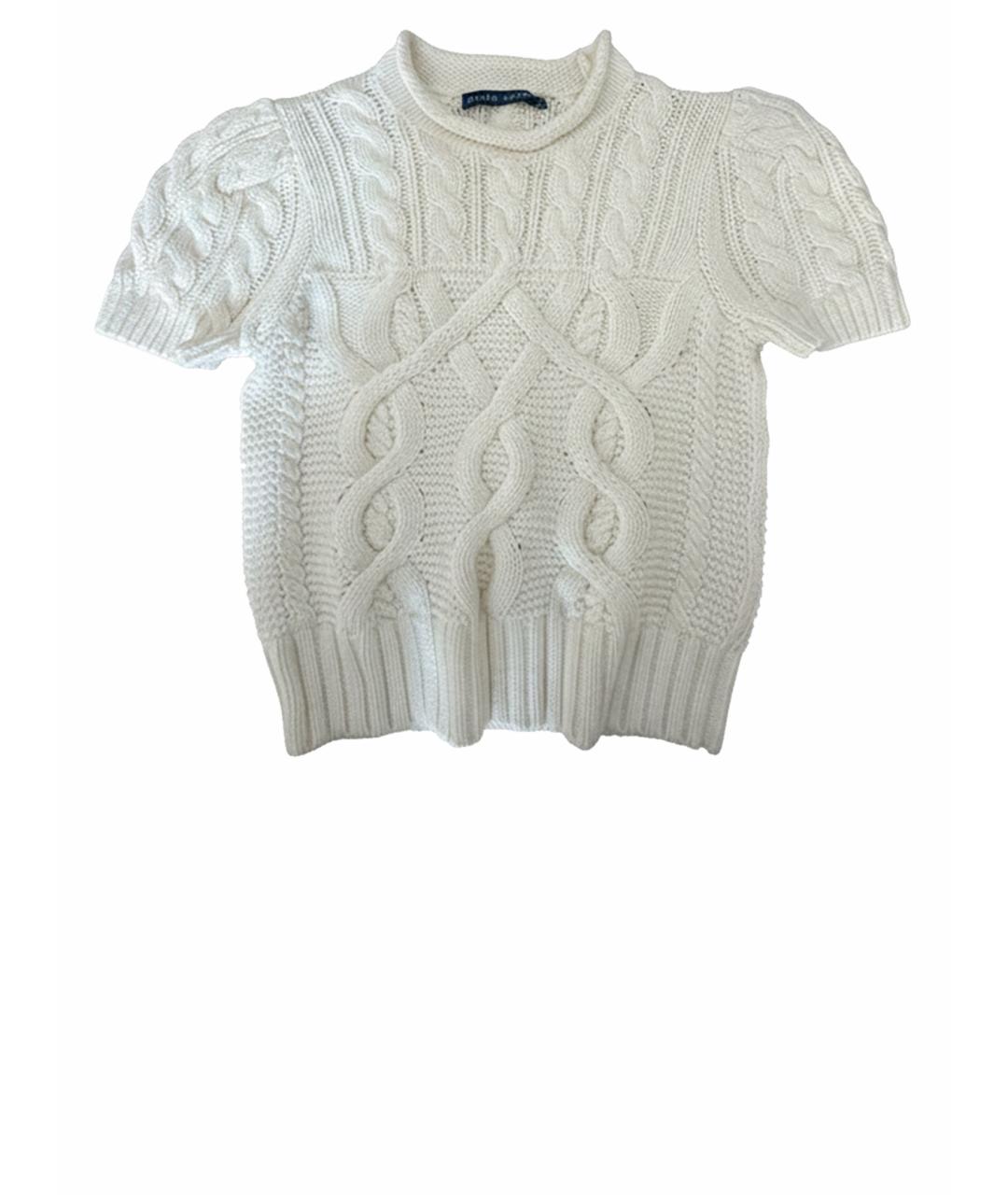 RALPH LAUREN Белый хлопковый джемпер / свитер, фото 1