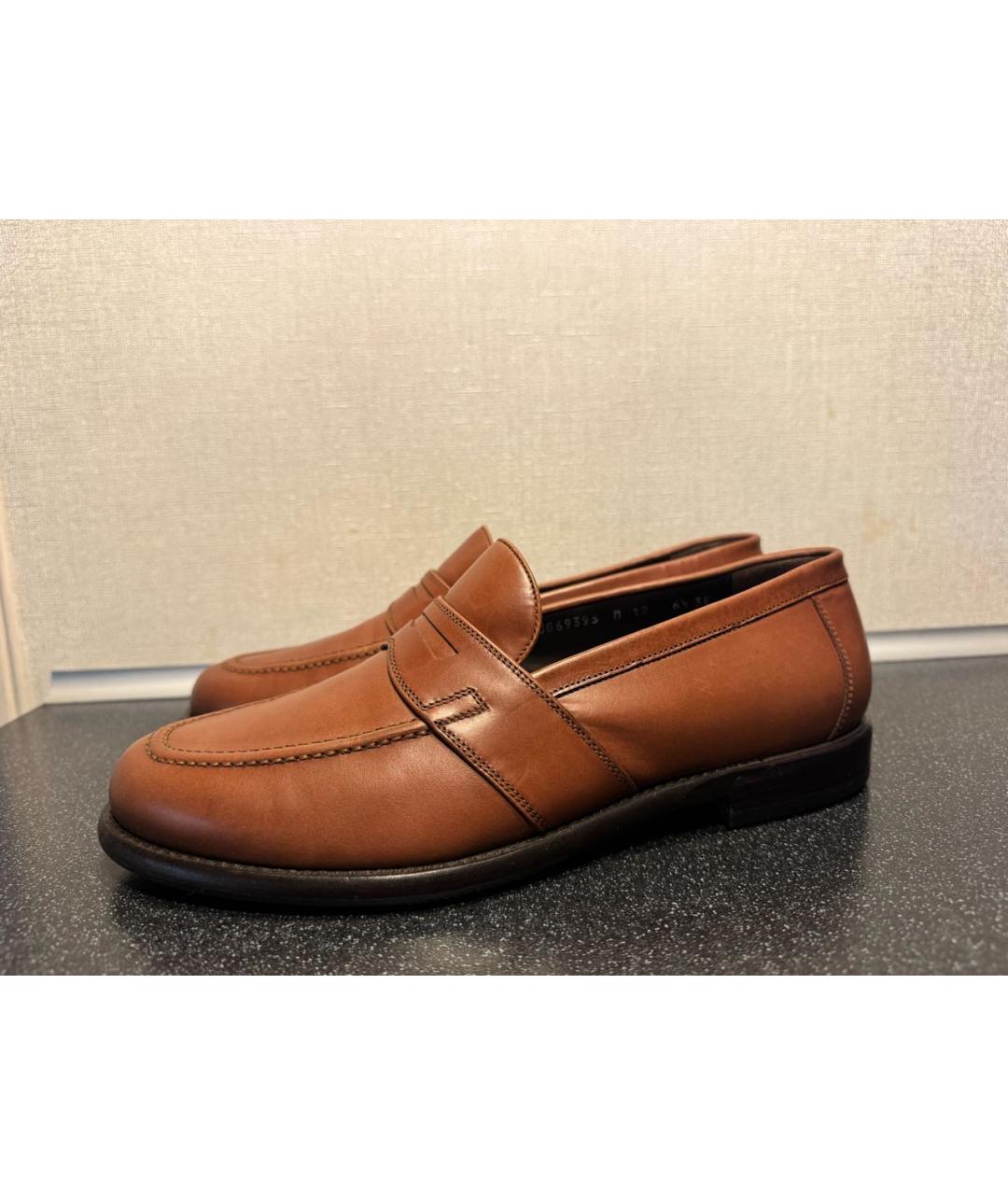 FERRAGAMO Коричневые кожаные лоферы, фото 4