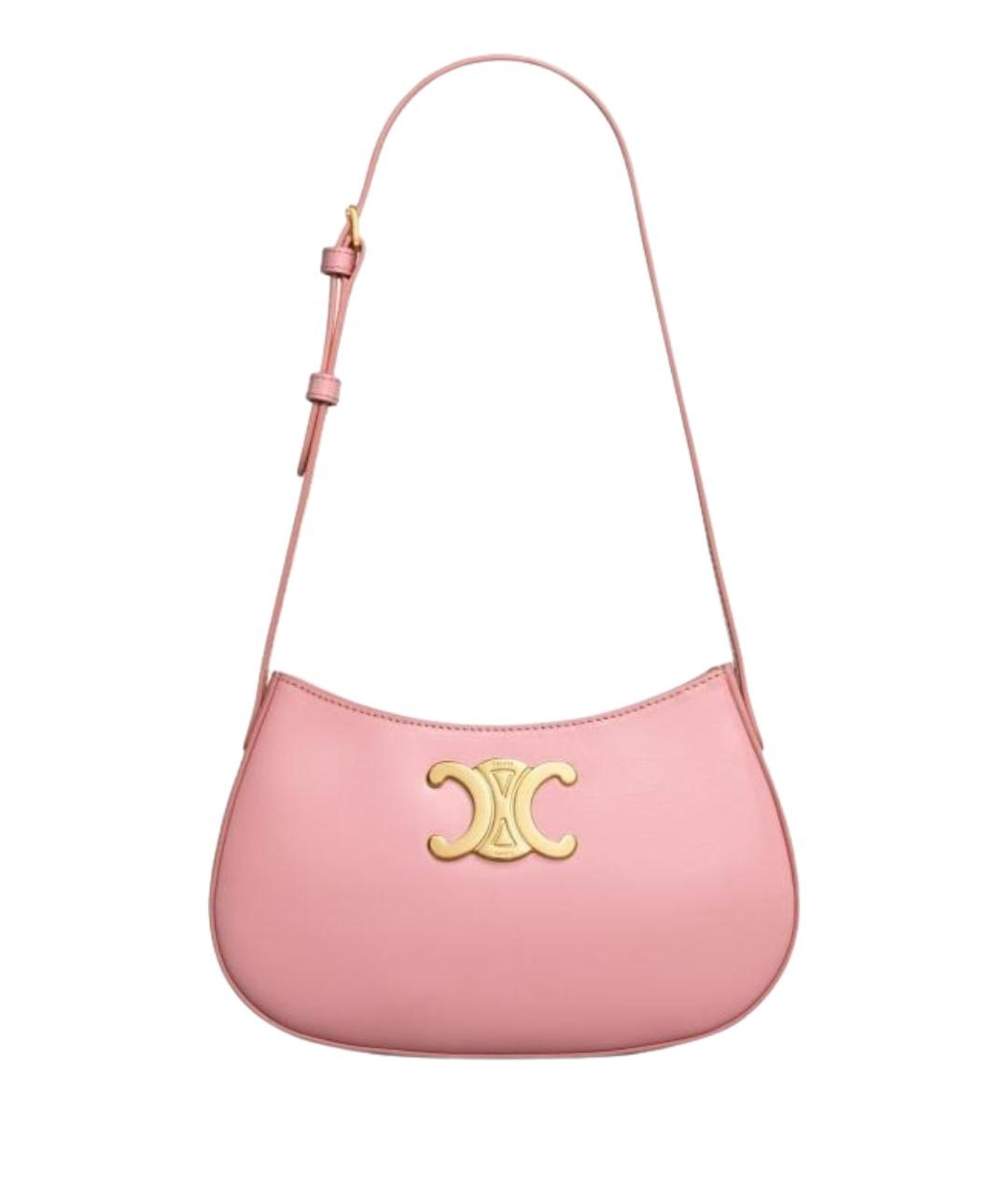 CELINE Розовая кожаная сумка через плечо, фото 1