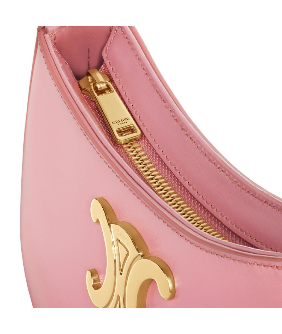CELINE Розовая кожаная сумка через плечо, фото 5