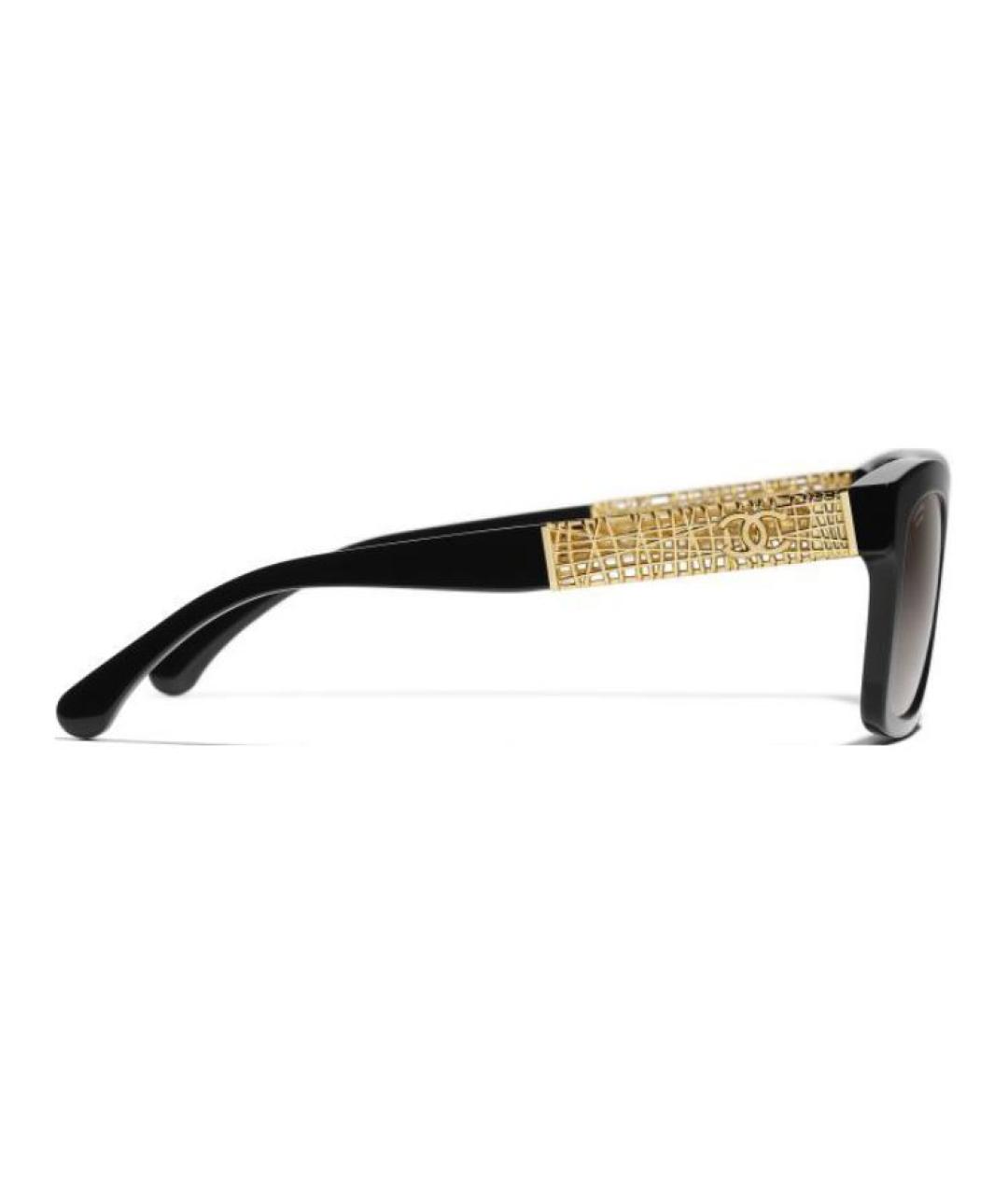 CHANEL Черные пластиковые солнцезащитные очки, фото 4