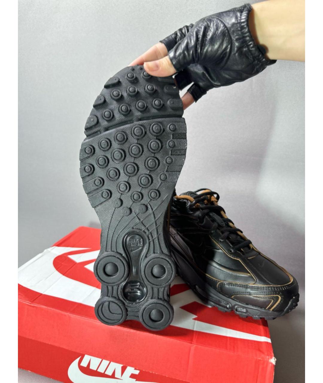 NIKE Черные кожаные низкие кроссовки / кеды, фото 4