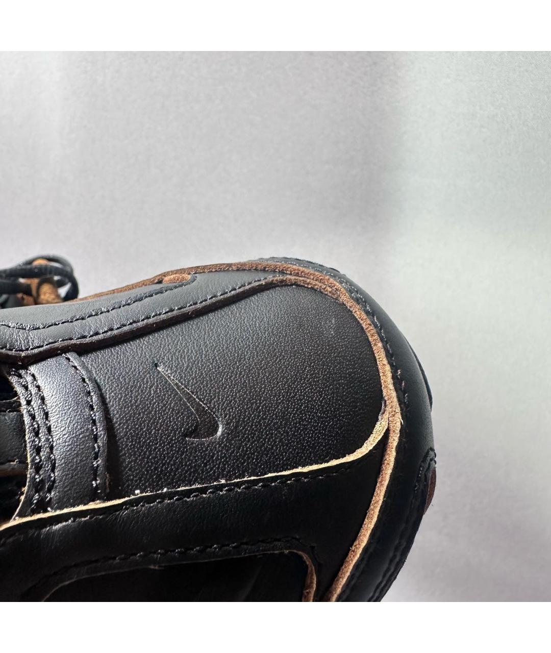 NIKE Черные кожаные низкие кроссовки / кеды, фото 8