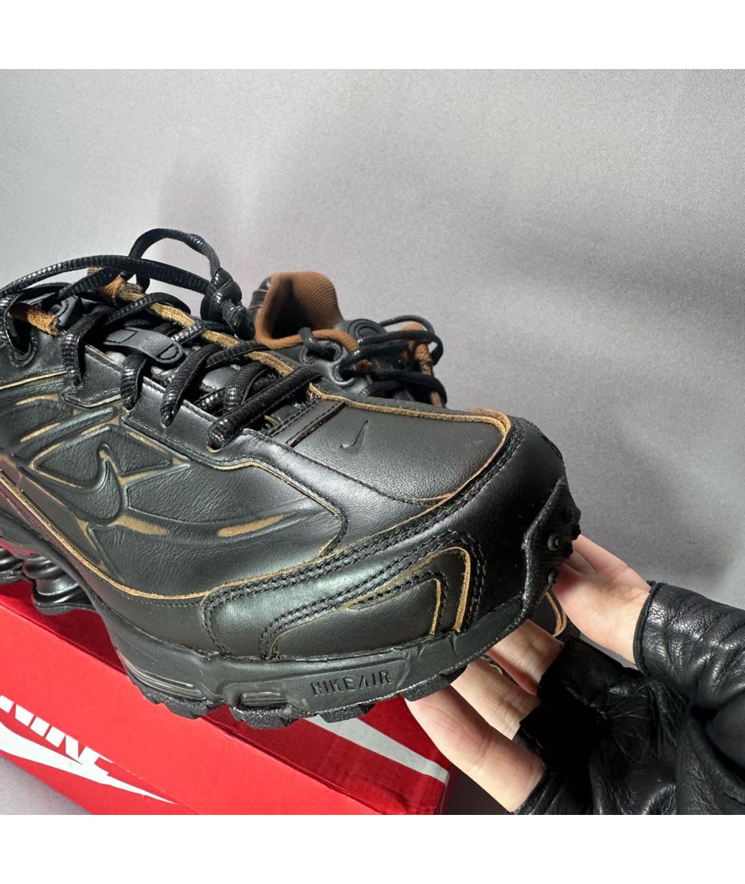 NIKE Черные кожаные низкие кроссовки / кеды, фото 2