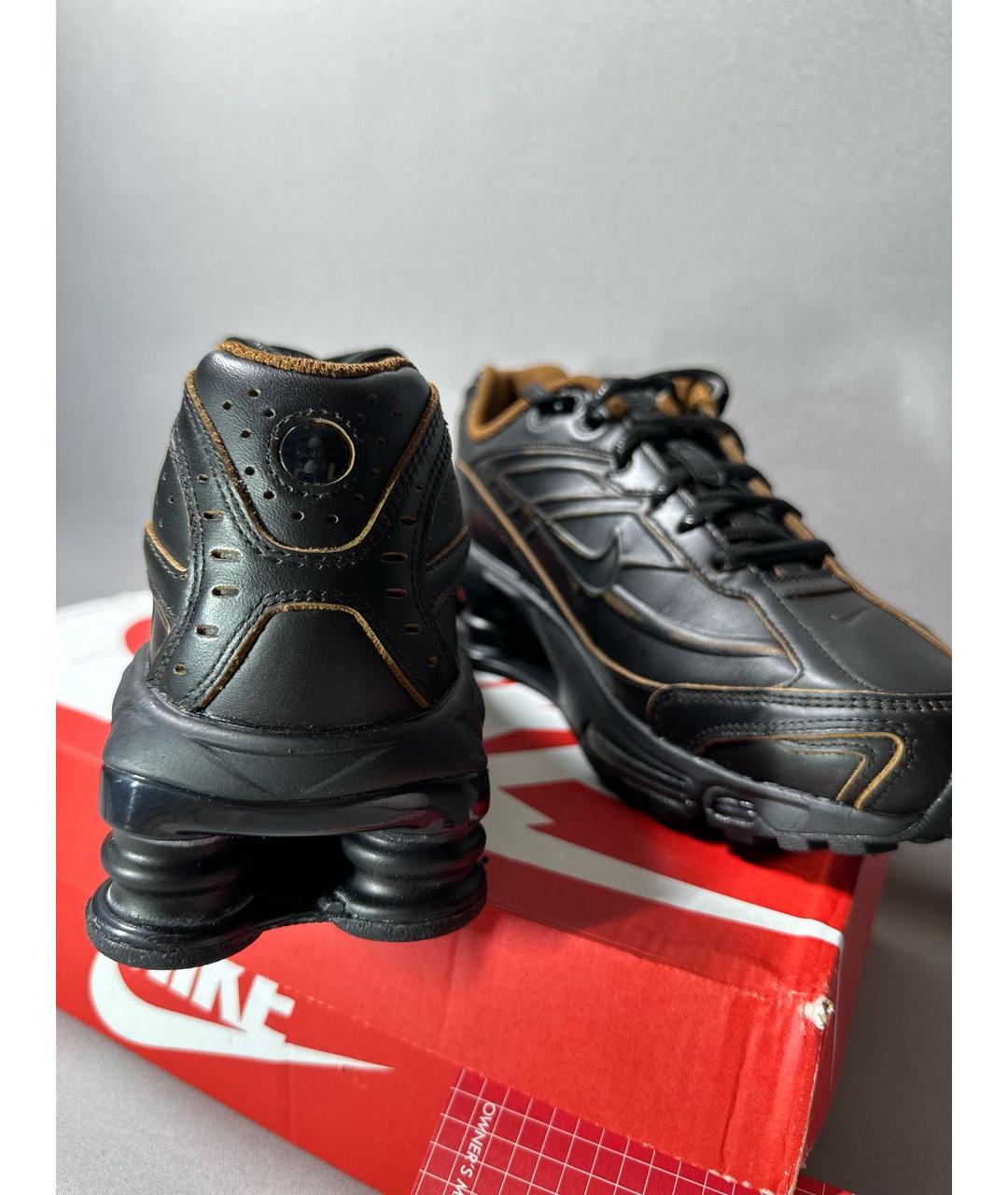 NIKE Черные кожаные низкие кроссовки / кеды, фото 3