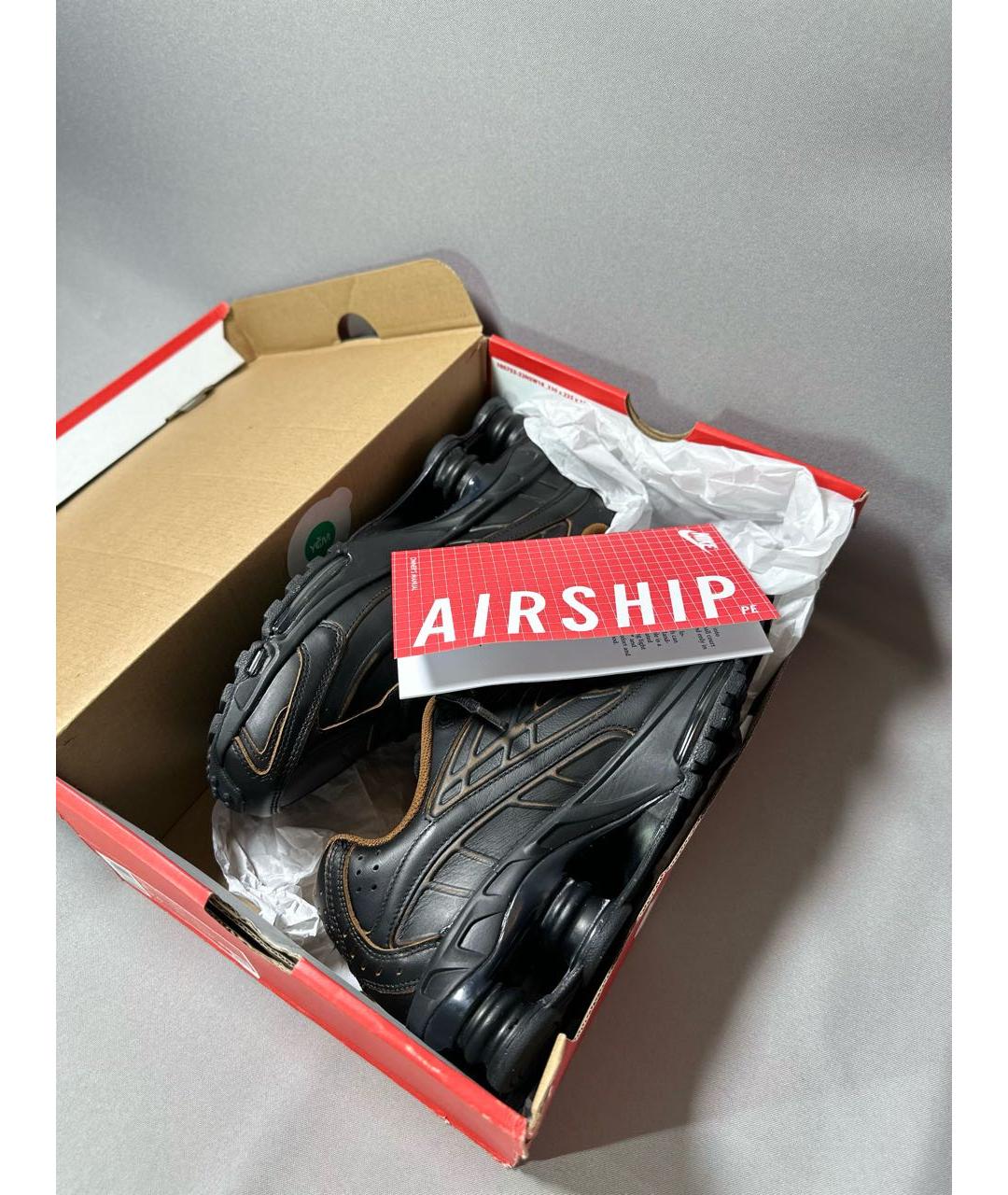 NIKE Черные кожаные низкие кроссовки / кеды, фото 7