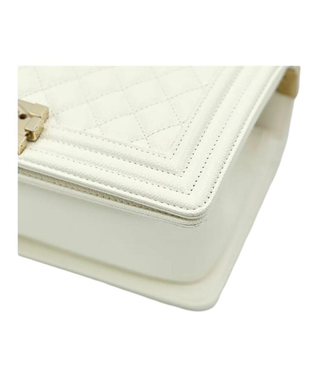 CHANEL Белая кожаная сумка через плечо, фото 9