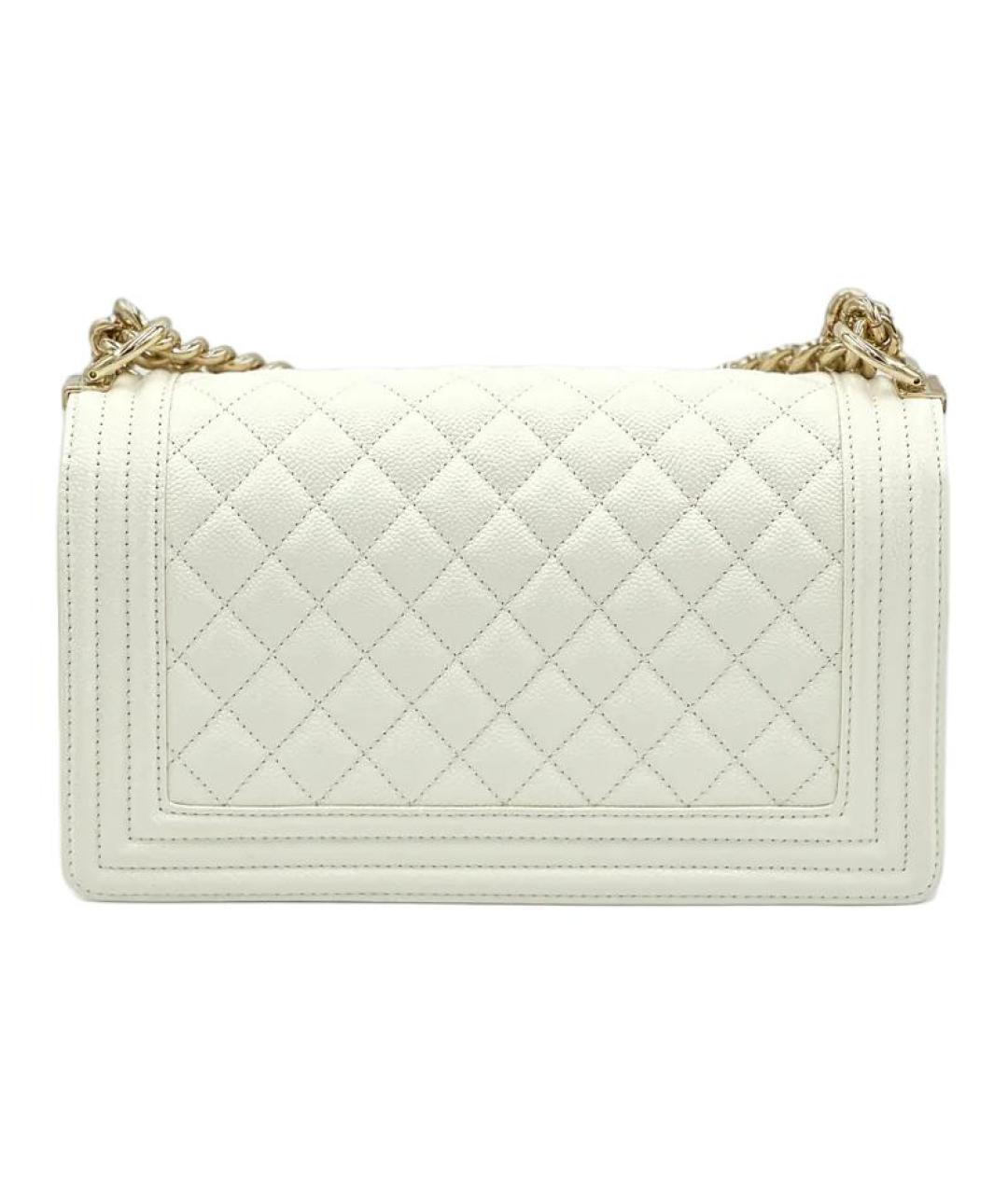 CHANEL Белая кожаная сумка через плечо, фото 2