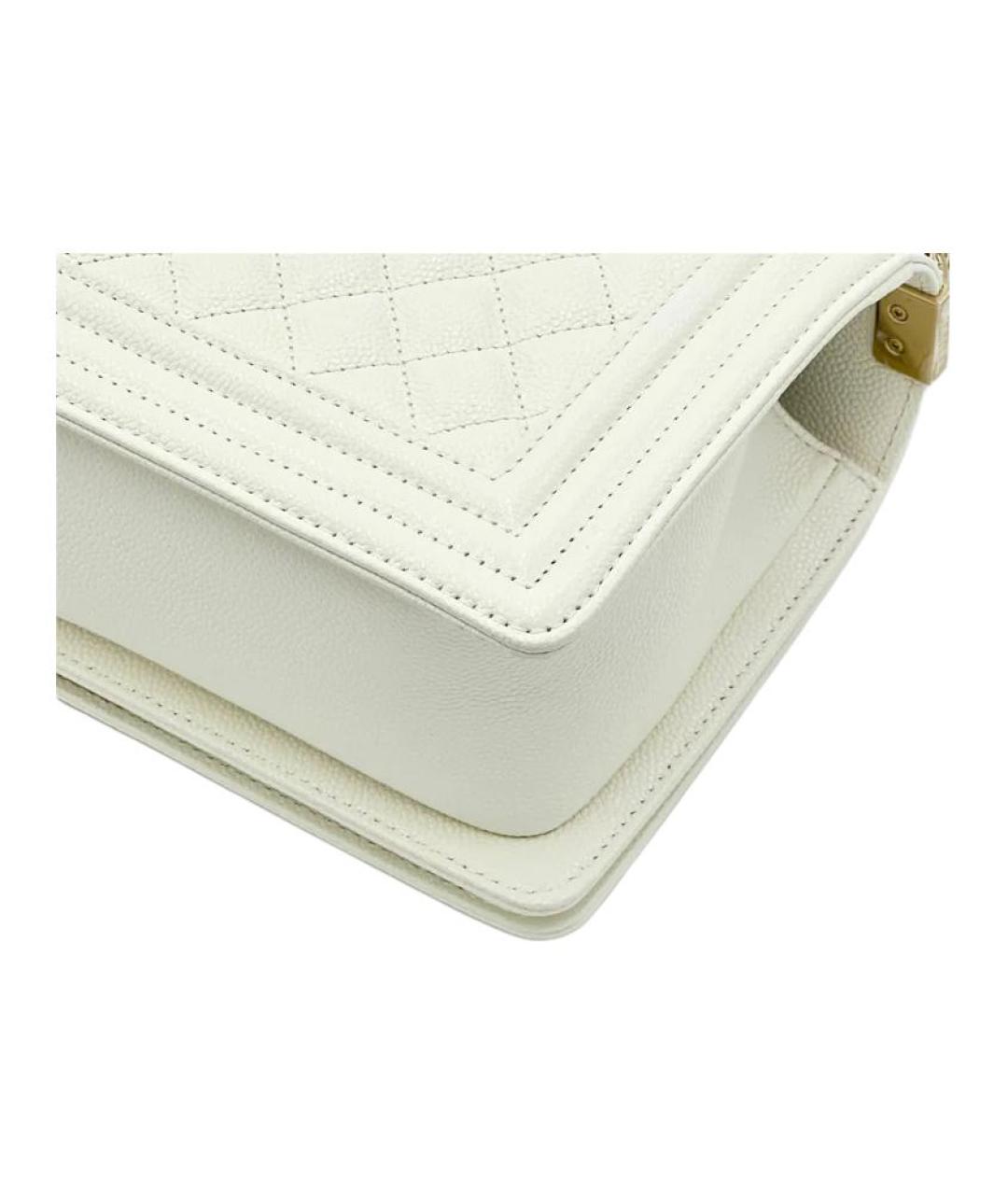 CHANEL Белая кожаная сумка через плечо, фото 6