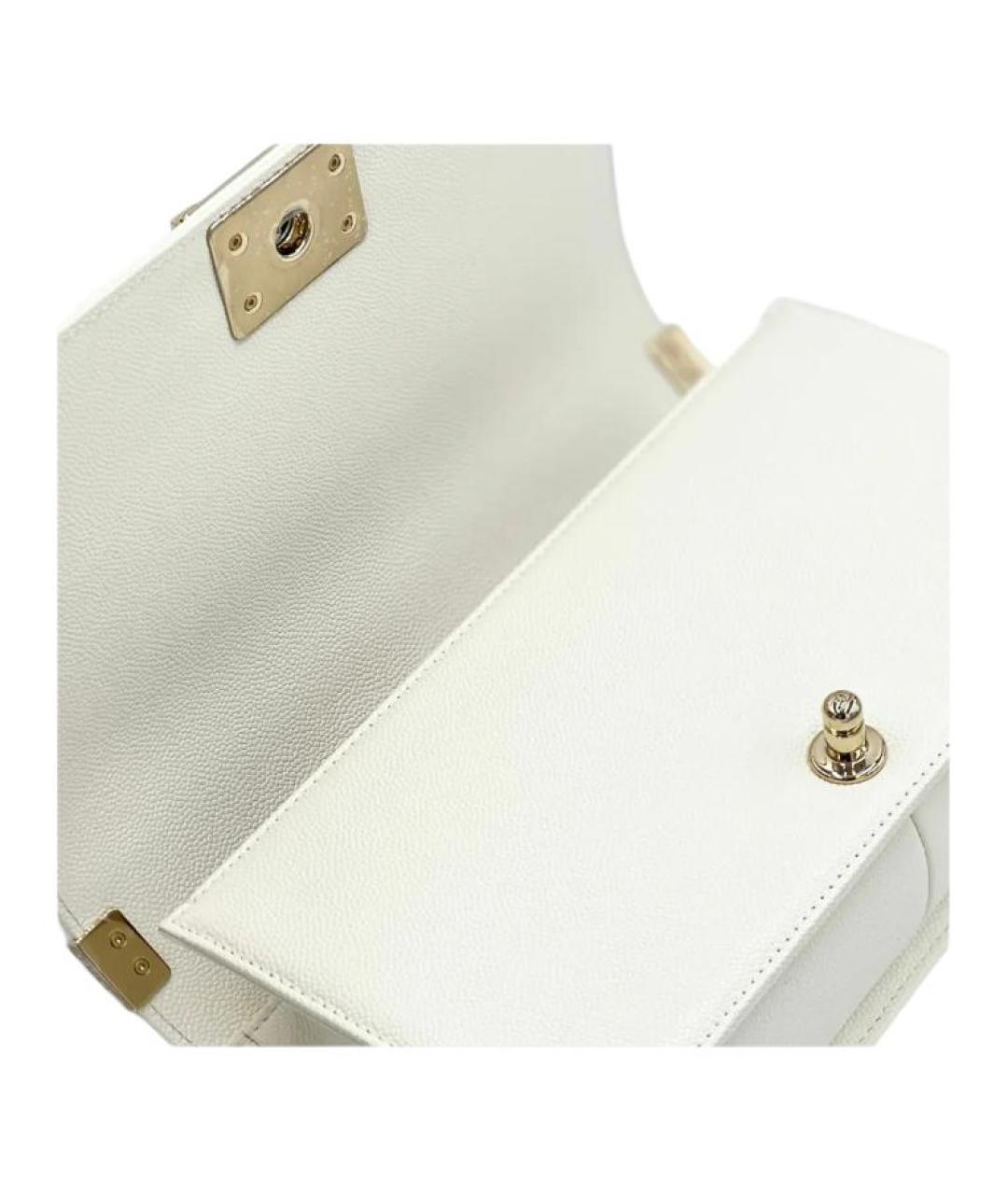 CHANEL Белая кожаная сумка через плечо, фото 8