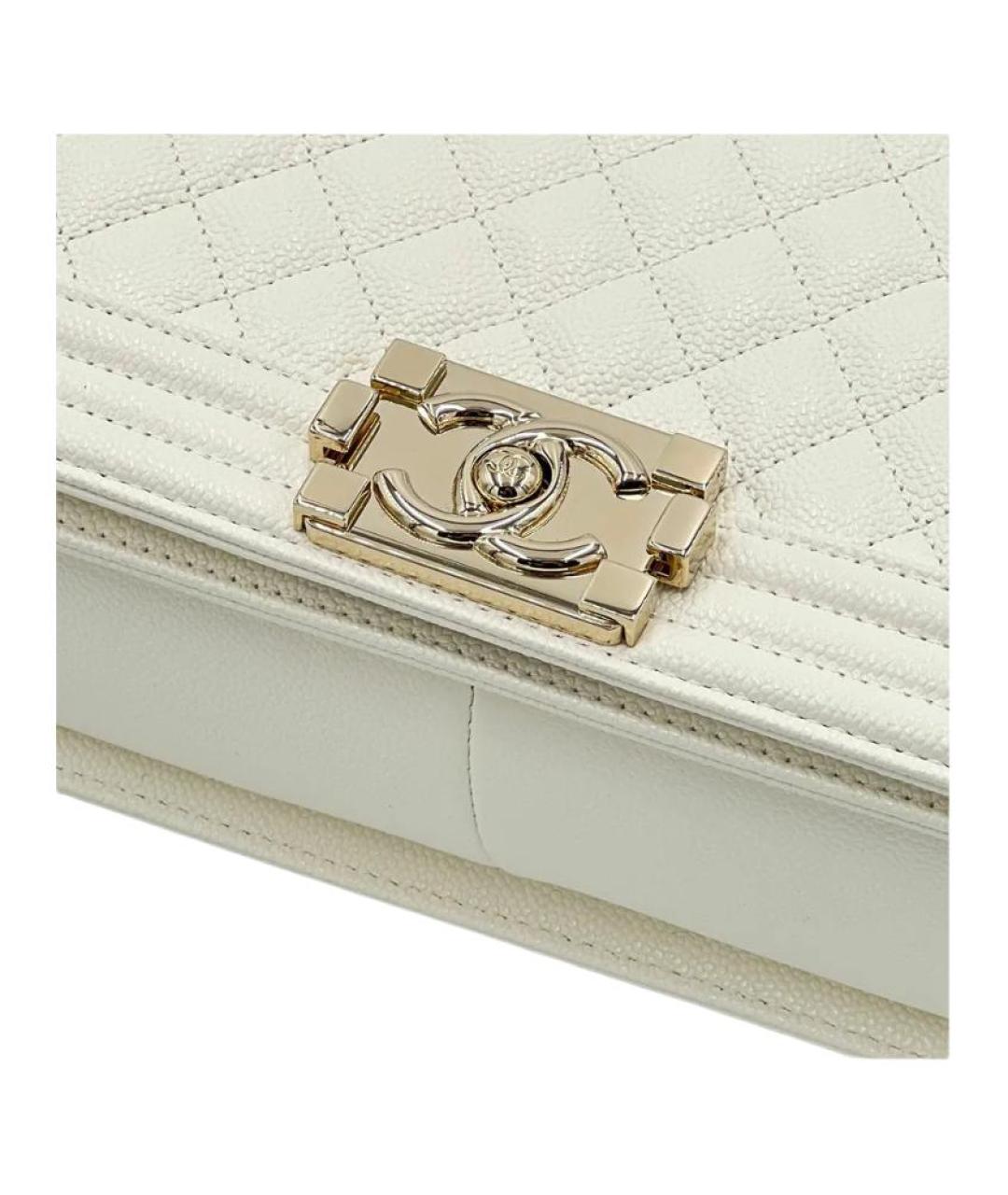 CHANEL Белая кожаная сумка через плечо, фото 7