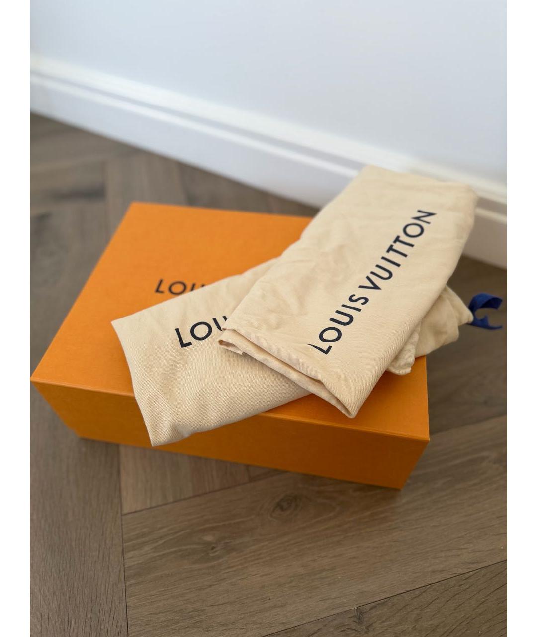 LOUIS VUITTON Антрацитовые кожаные низкие кроссовки / кеды, фото 6