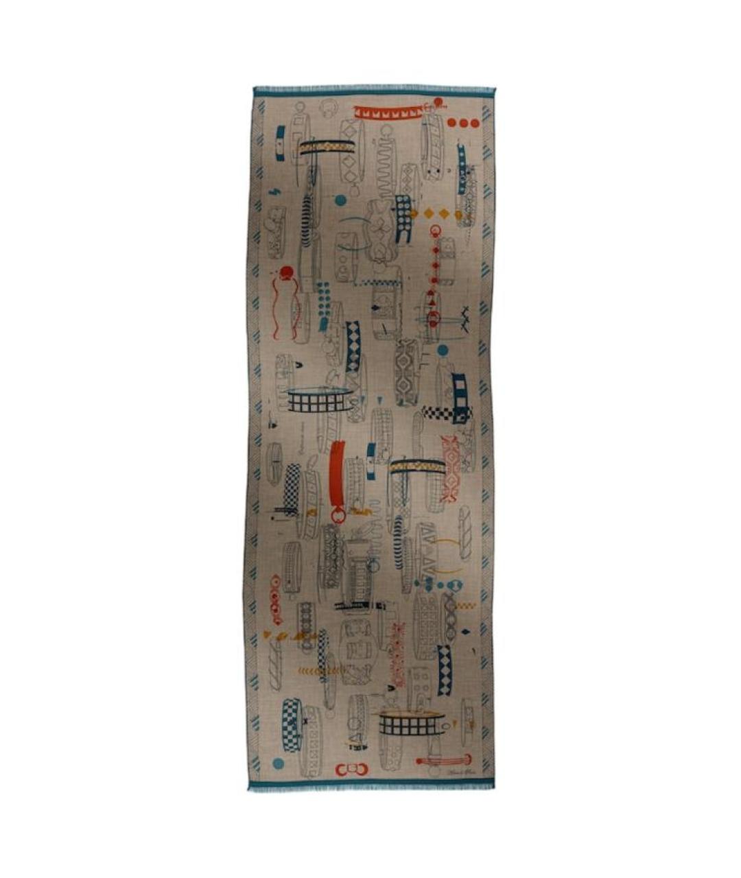 HERMES Мульти кашемировый шарф, фото 2