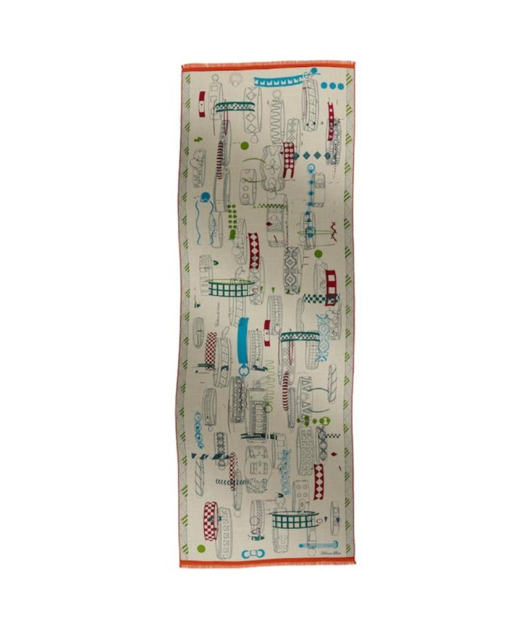 HERMES Мульти кашемировый шарф, фото 4