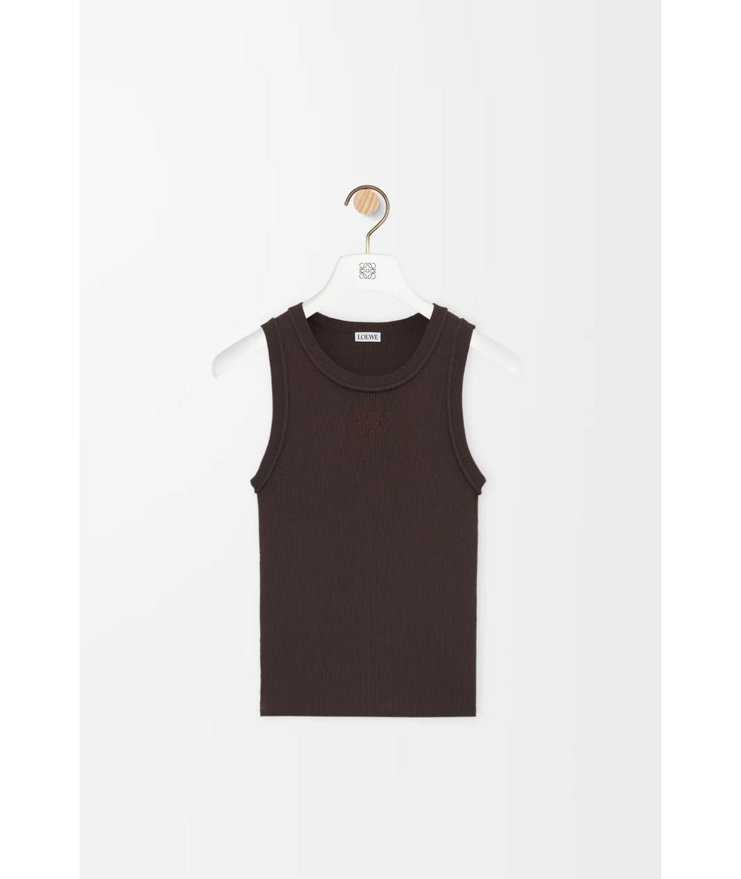 LOEWE Коричневая вискозная майка, фото 6