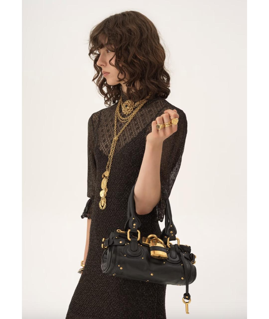 CHLOE Черная кожаная сумка тоут, фото 2