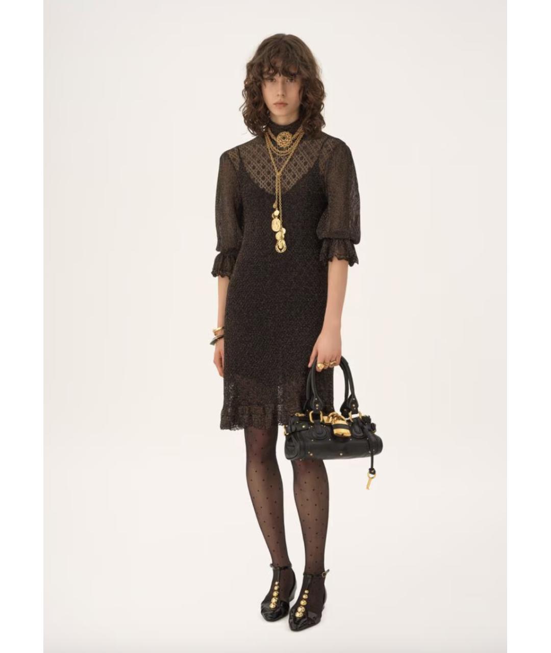 CHLOE Черная кожаная сумка тоут, фото 7