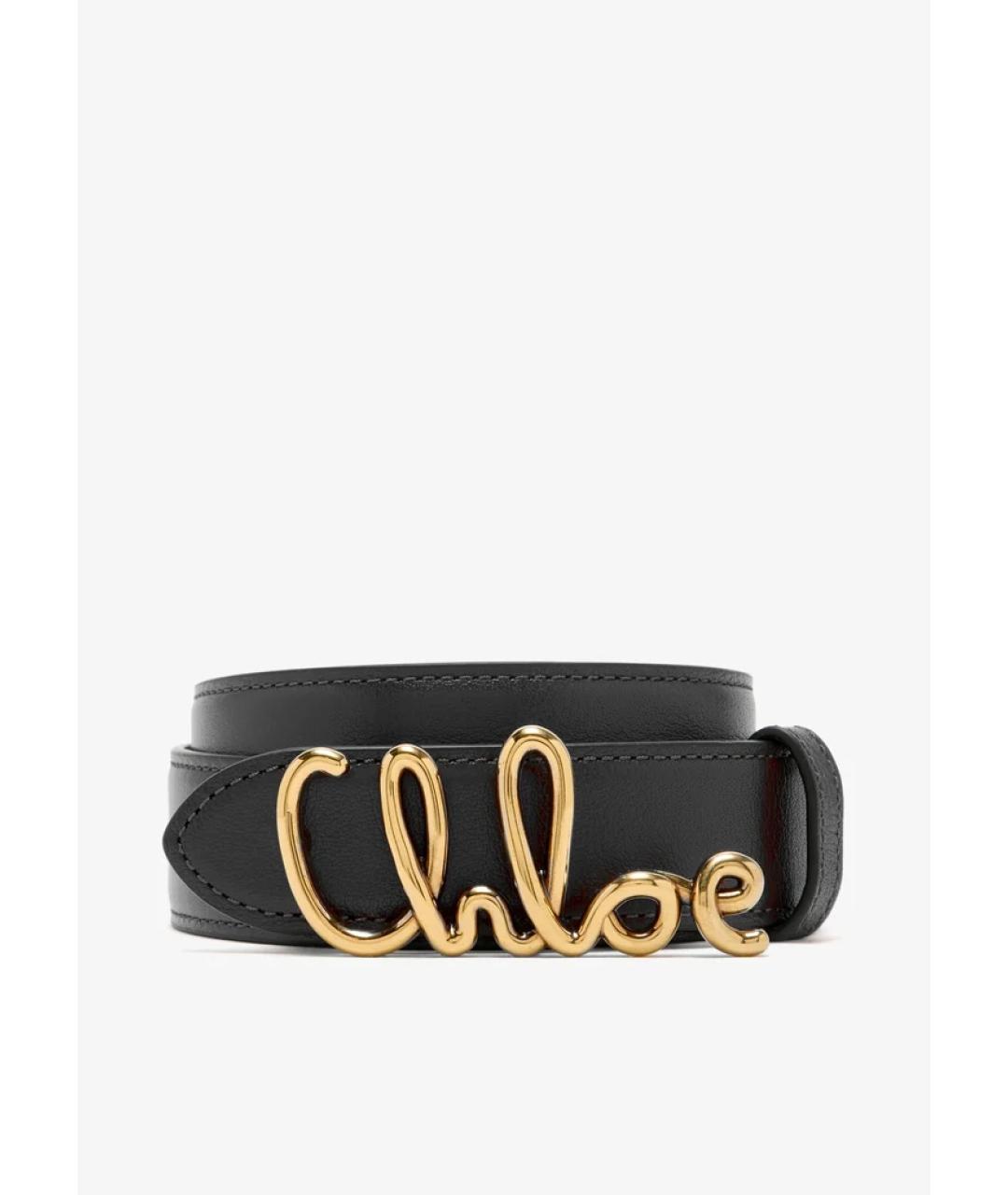 CHLOE Черный кожаный ремень, фото 4