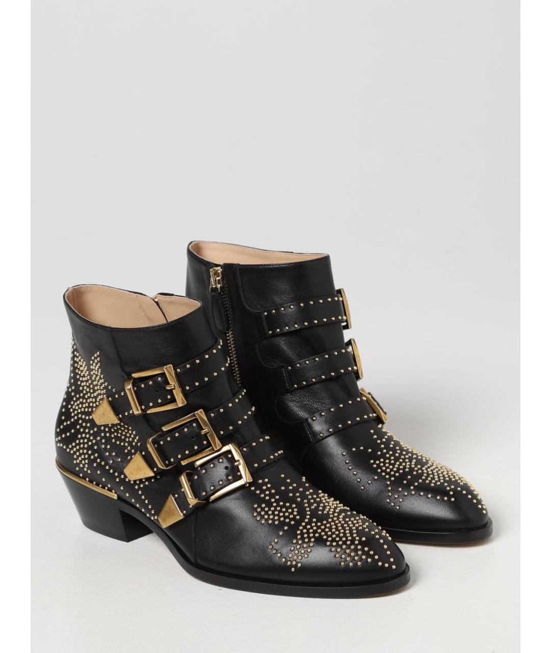 CHLOE Черные кожаные ботинки, фото 2