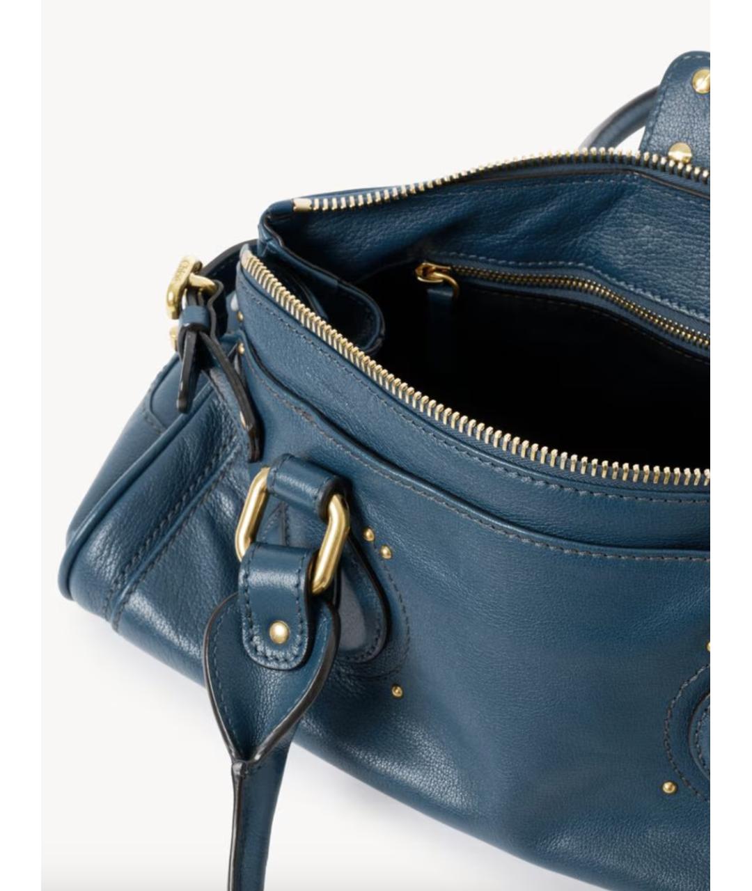 CHLOE Синяя кожаная сумка тоут, фото 5