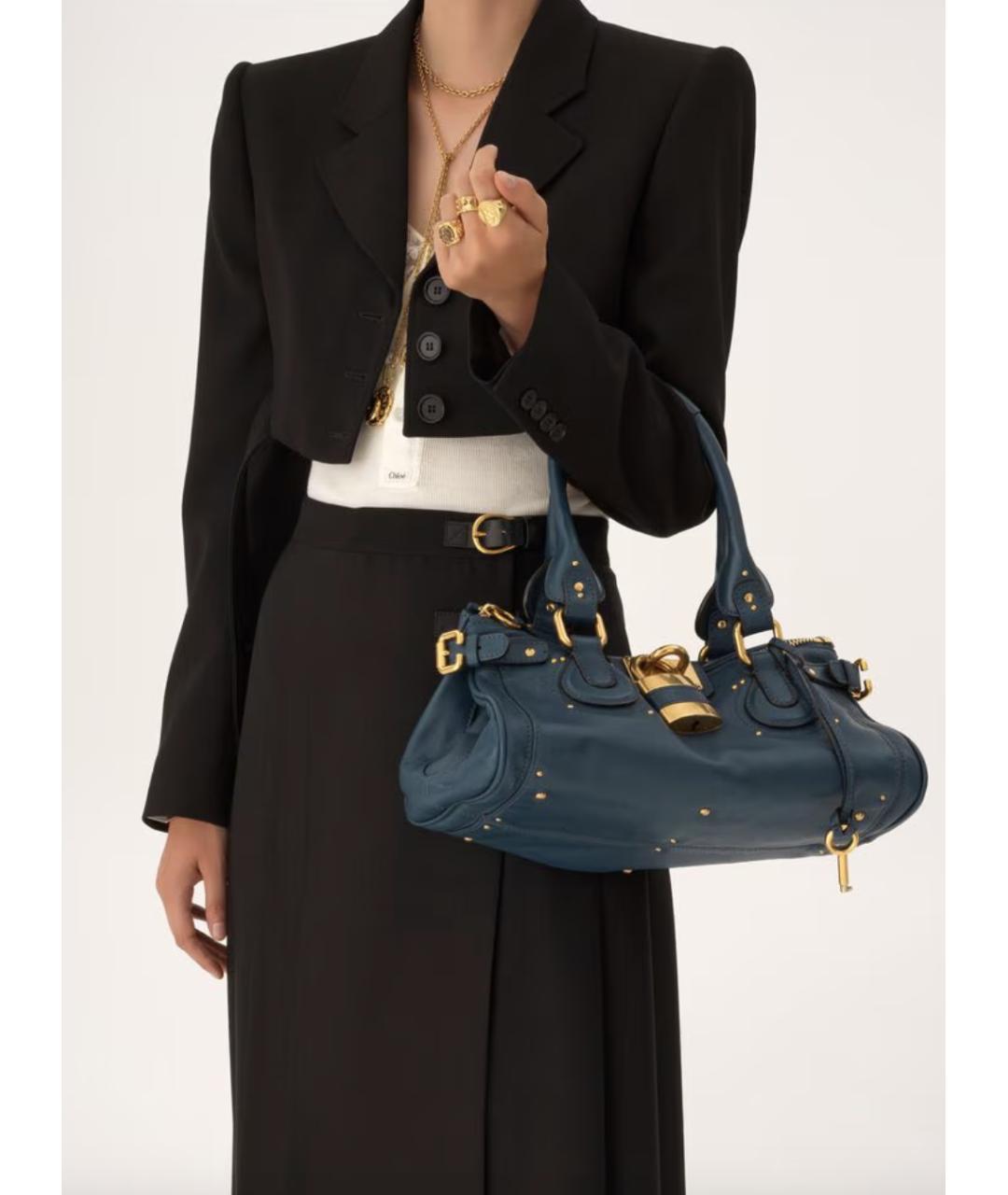 CHLOE Синяя кожаная сумка тоут, фото 2