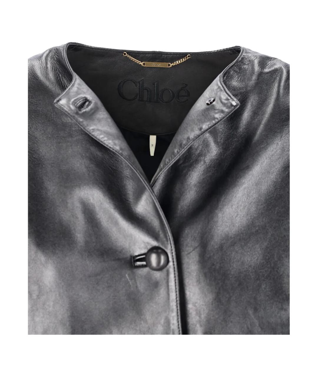 CHLOE Черная кожаная куртка, фото 5