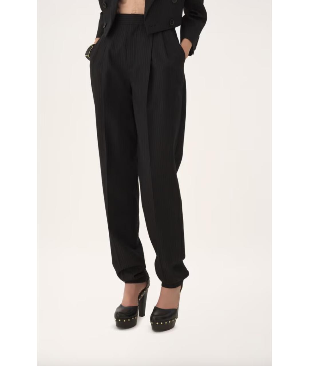 CHLOE Черные шерстяные прямые брюки, фото 4