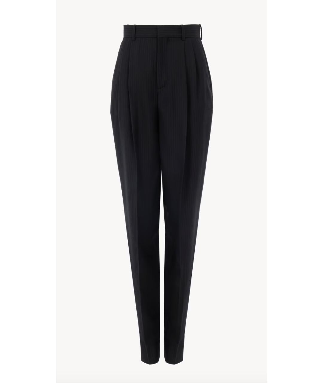 CHLOE Черные шерстяные прямые брюки, фото 5