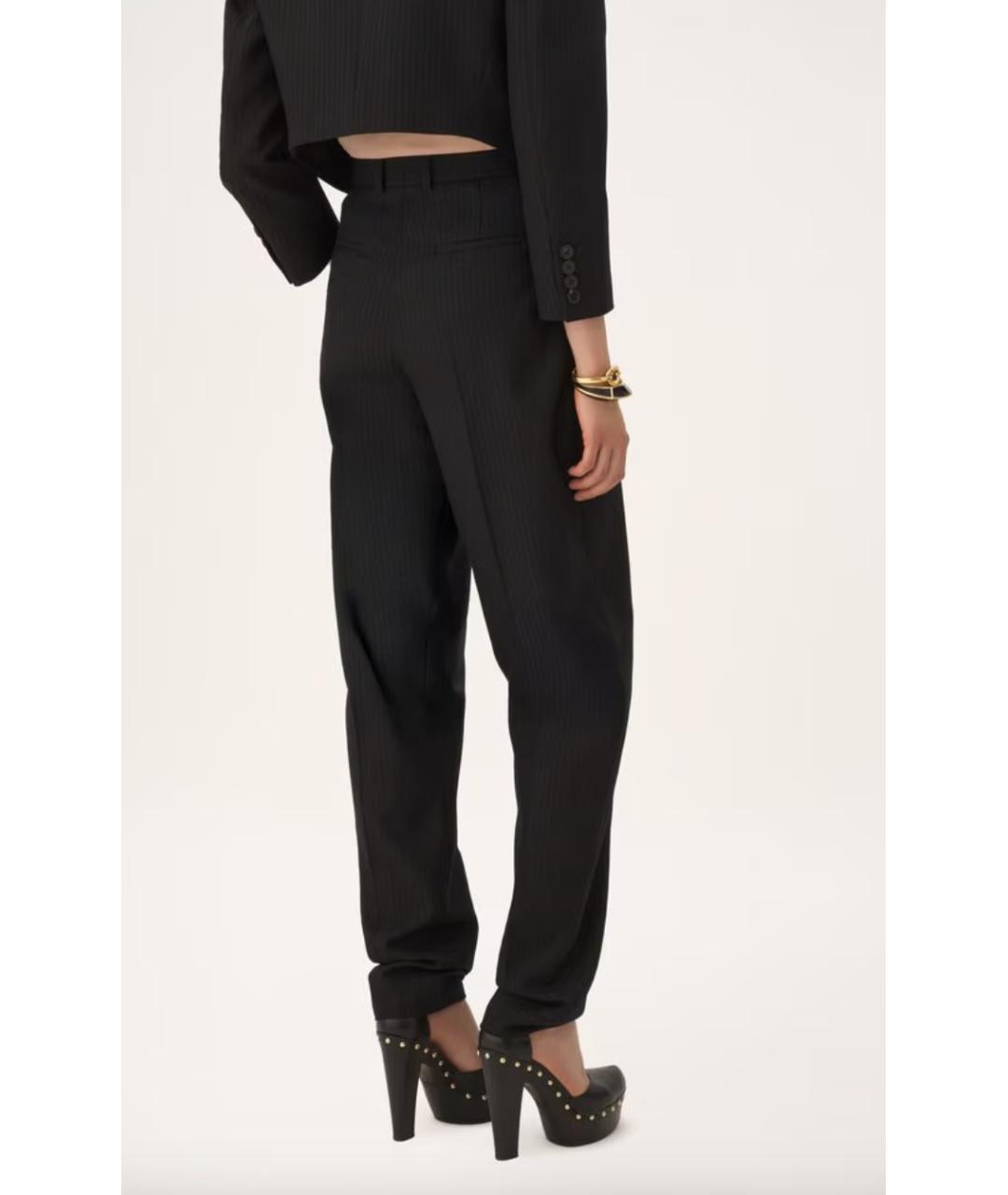 CHLOE Черные шерстяные прямые брюки, фото 3