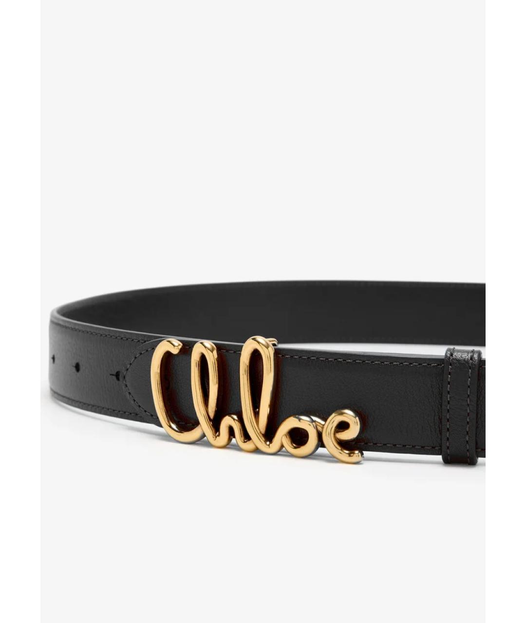 CHLOE Черный кожаный ремень, фото 2