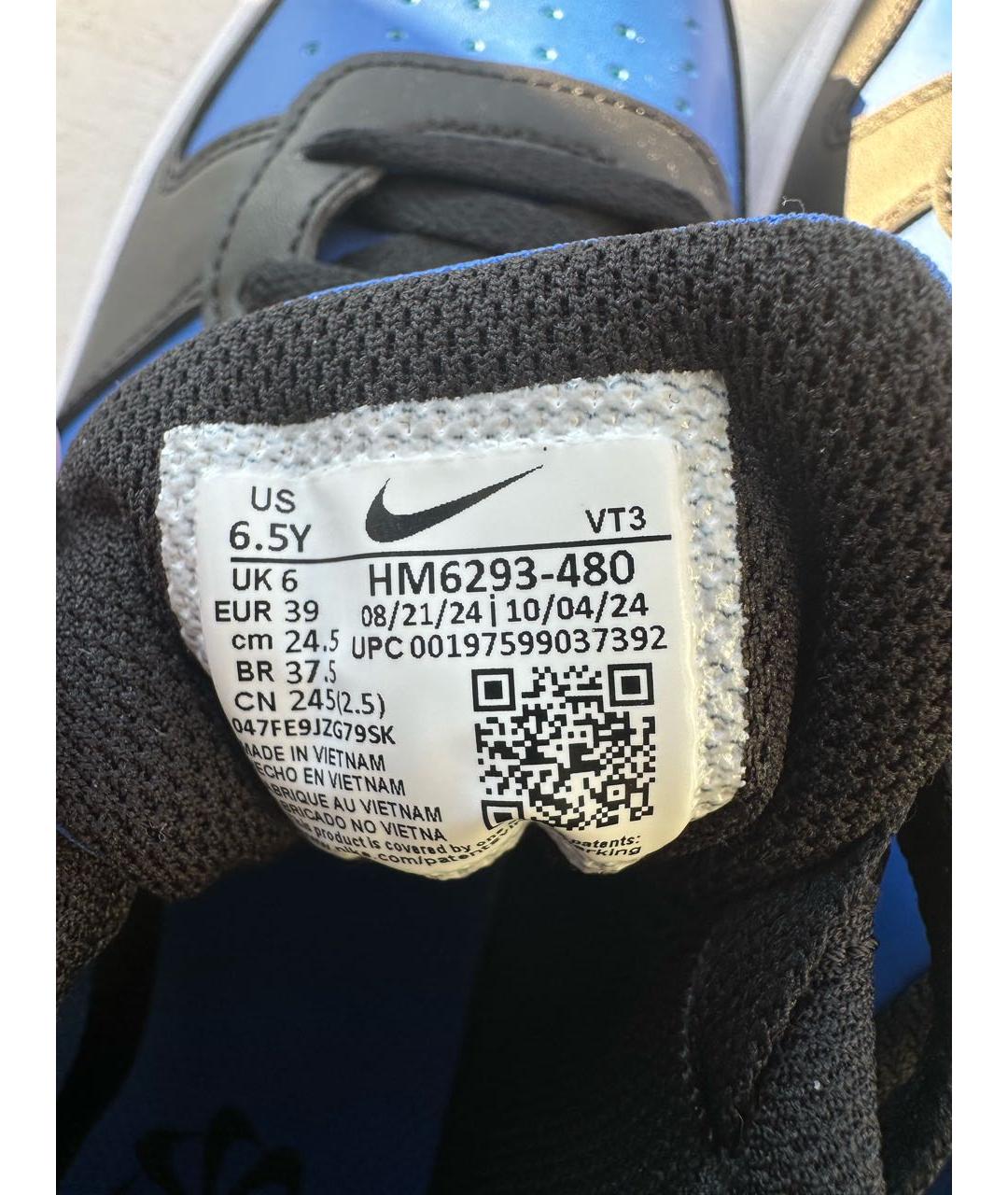 NIKE Синие кожаные низкие кроссовки / кеды, фото 5