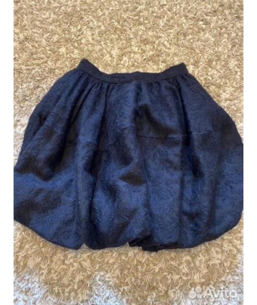 DOLCE&GABBANA Черная шерстяная юбка мини, фото 4