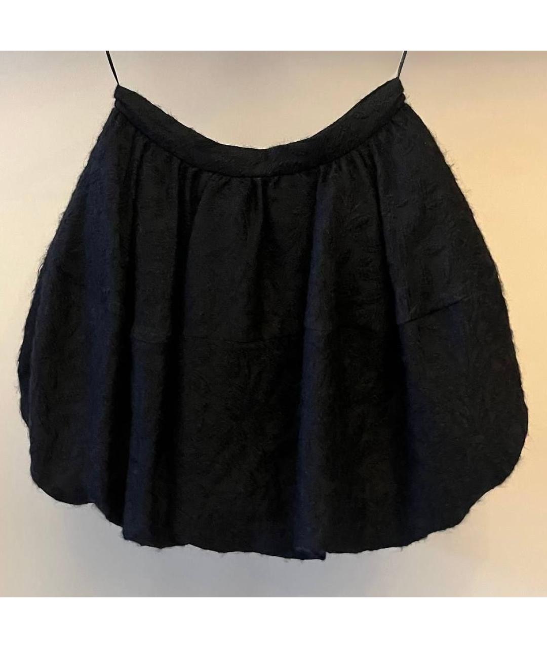 DOLCE&GABBANA Черная шерстяная юбка мини, фото 2