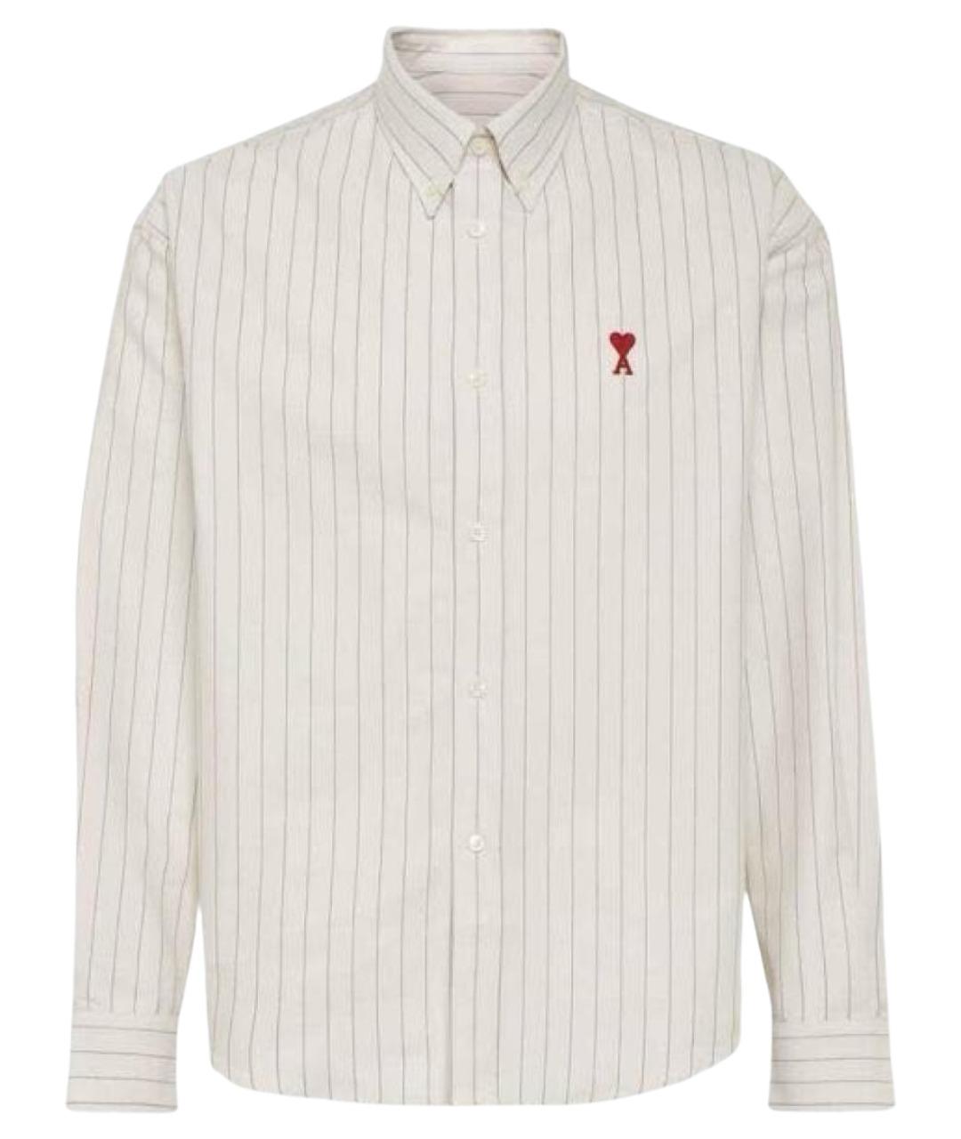 Ami Paris Бежевая хлопковая кэжуал рубашка, фото 1