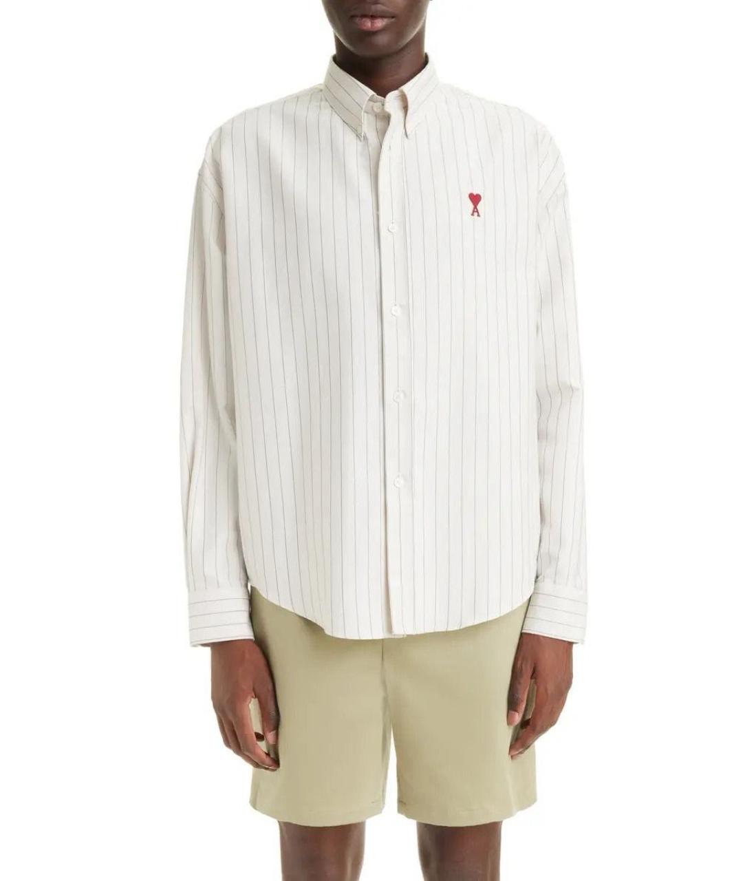 Ami Paris Бежевая хлопковая кэжуал рубашка, фото 3