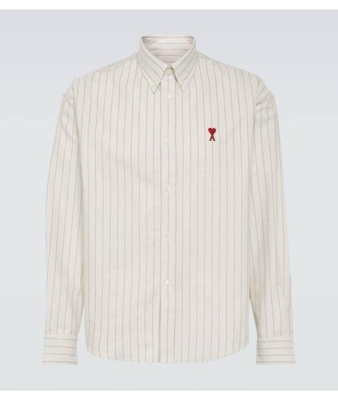 Ami Paris Бежевая хлопковая кэжуал рубашка, фото 7